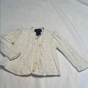 Ralph Lauren White Cable Knit Cardigan